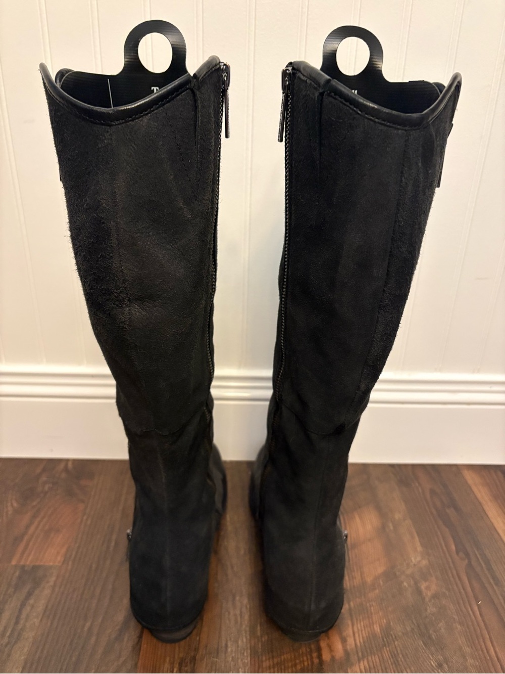 Donald J. Pliner Black Tall Zip-Up Heeled Boots - Picture 2 of 10
